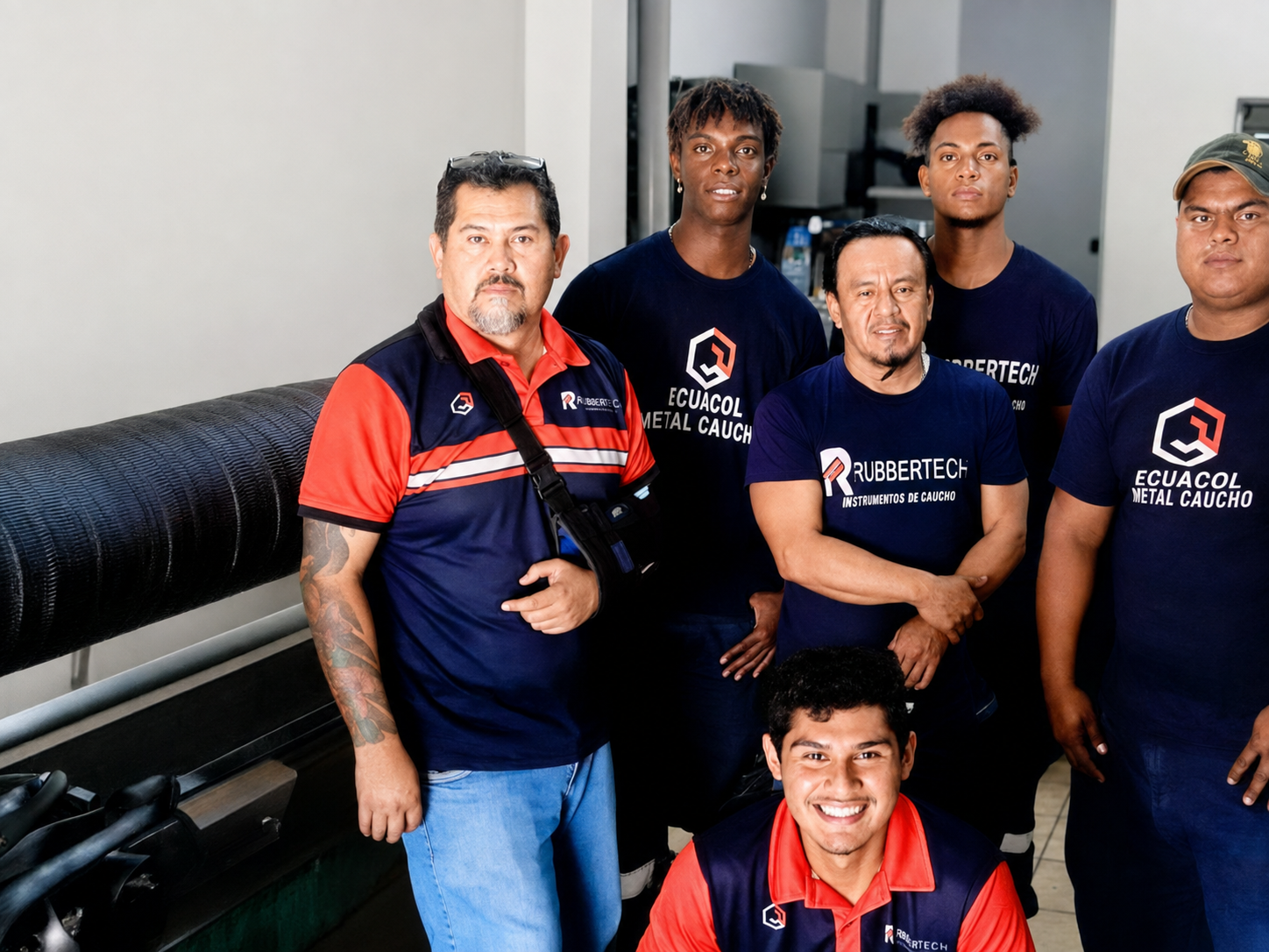 Equipo Grupo Rubbertech — uniformes Rubbertech y Ecuacol Metal Caucho